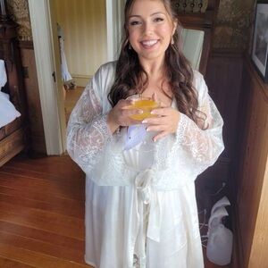 Nordstrom Ivory Satin Robe